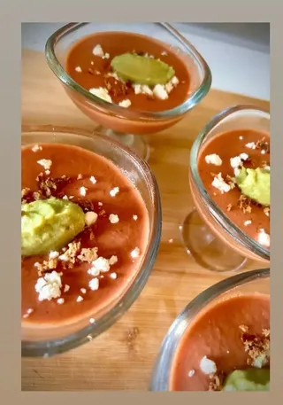 Gazpacho di anguria e lamponi