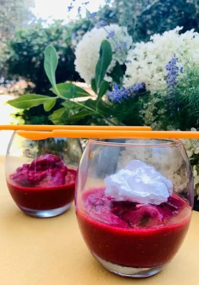 Granita di gelsi e lamponi