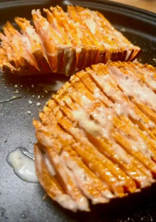 Patate dolci a fisarmonica